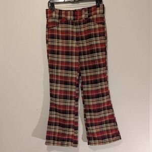 Plaid Flared Pants